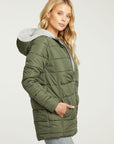 Quilted Hooded Long Puffer Zip Up Jacket WOMENS - chaserbrand