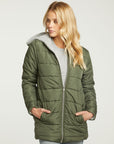 Quilted Hooded Long Puffer Zip Up Jacket WOMENS - chaserbrand