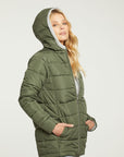 Quilted Hooded Long Puffer Zip Up Jacket WOMENS - chaserbrand