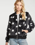 Star Faux Fur Long Sleeve Bomber Jacket WOMENS - chaserbrand