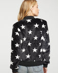 Star Faux Fur Long Sleeve Bomber Jacket WOMENS - chaserbrand