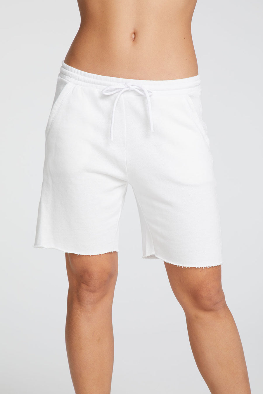 White linen 2024 shorts ladies