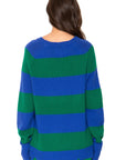 Anchor Cashmere Sweater - Green and Blue Stripe WOMENS chaserbrand