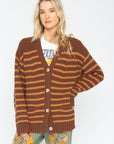 Grandpa Cardigan - Brown Beige Womens chaserbrand