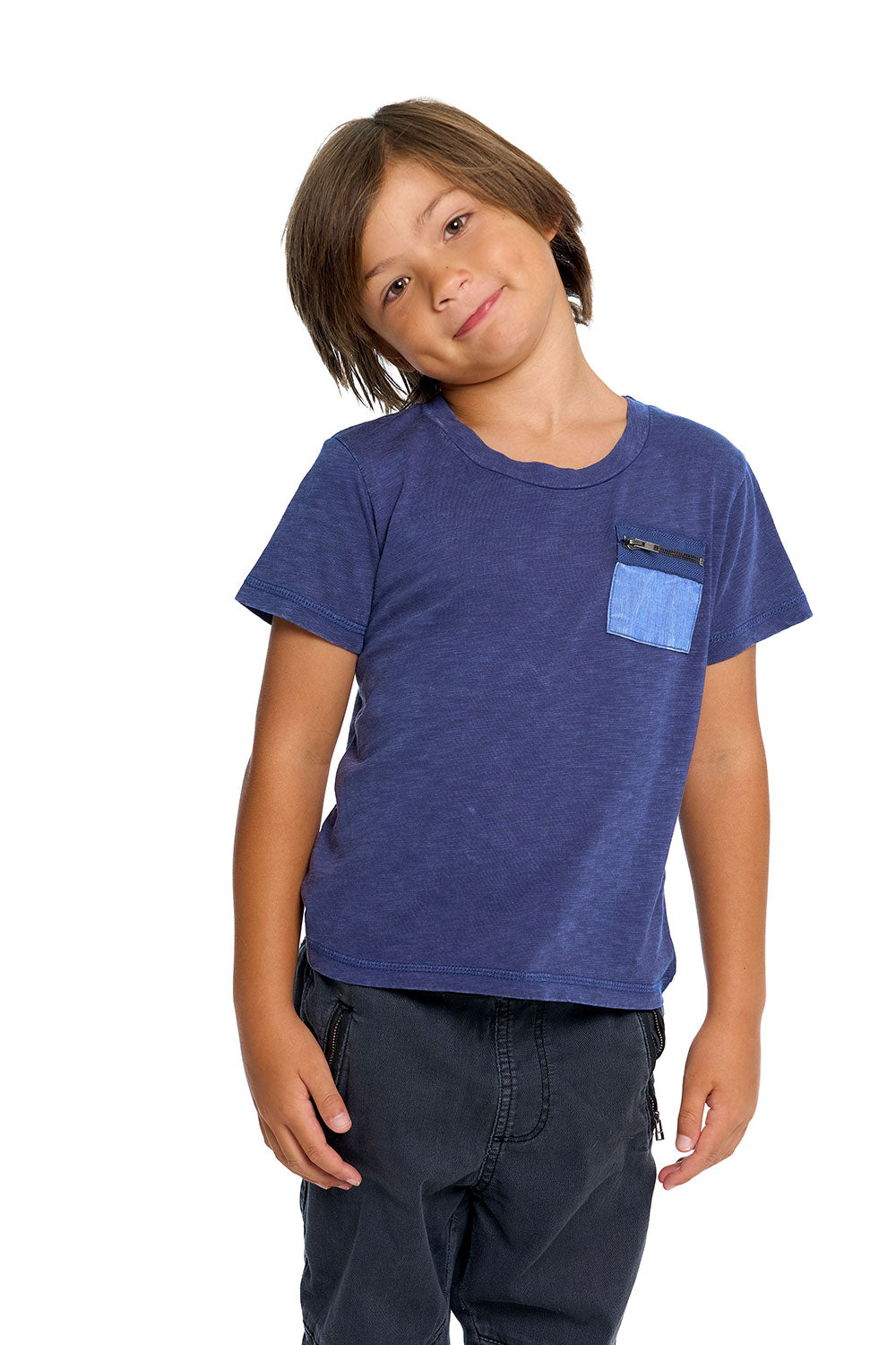 Boys Gauze Jersey Zip Pocket Short Sleeve Tee BOYS chaserbrand